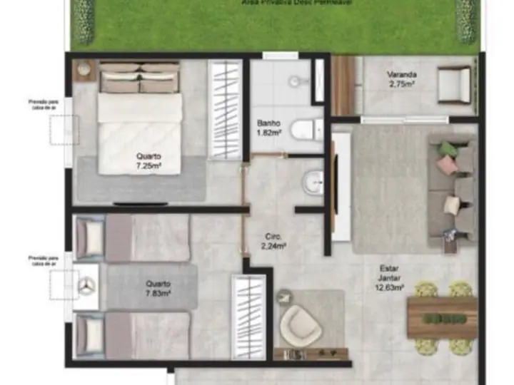 Apartamento em Morada de Laranjeiras, Serra